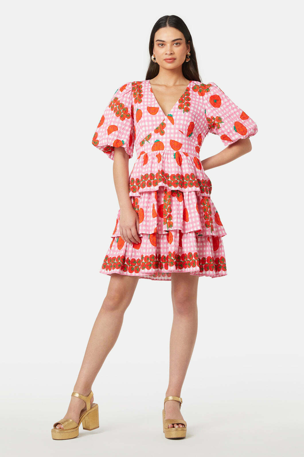 Tomato Gingham Dress