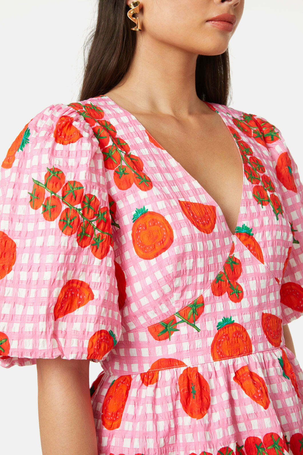 Tomato Gingham Dress