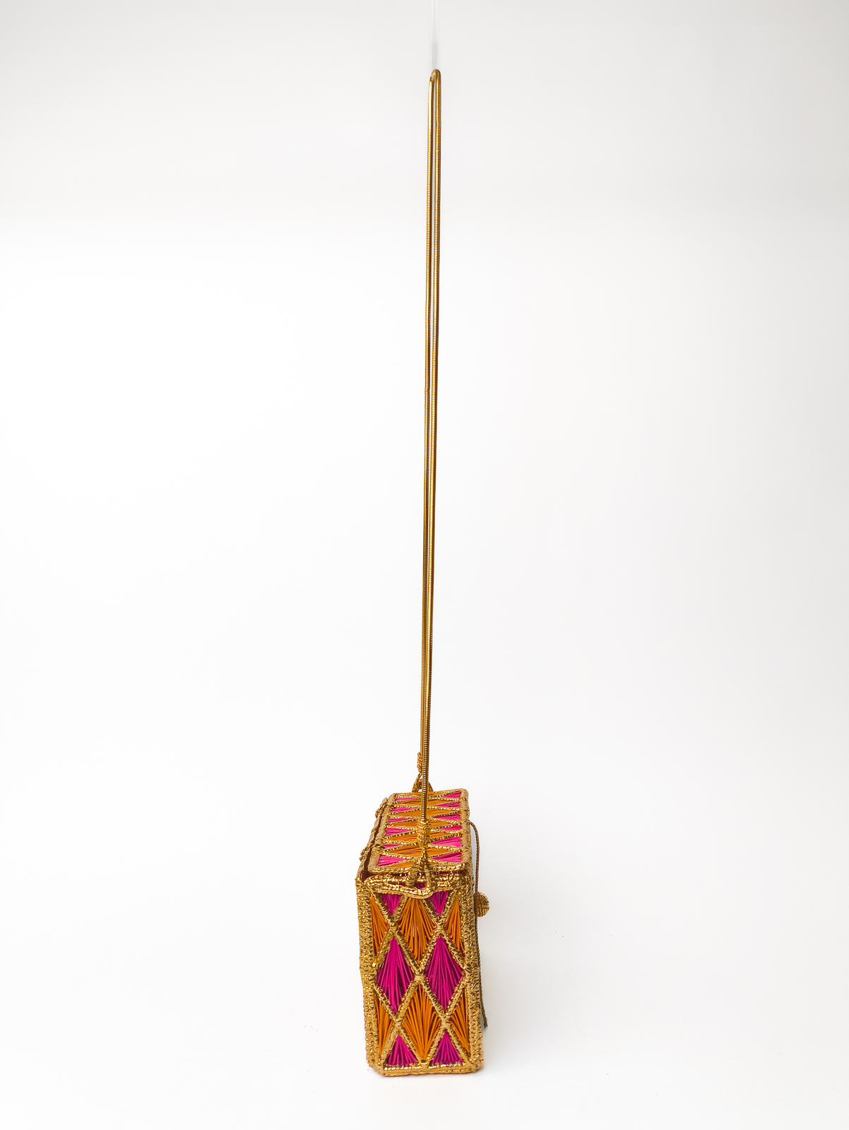 Orange and pink bag with gold details