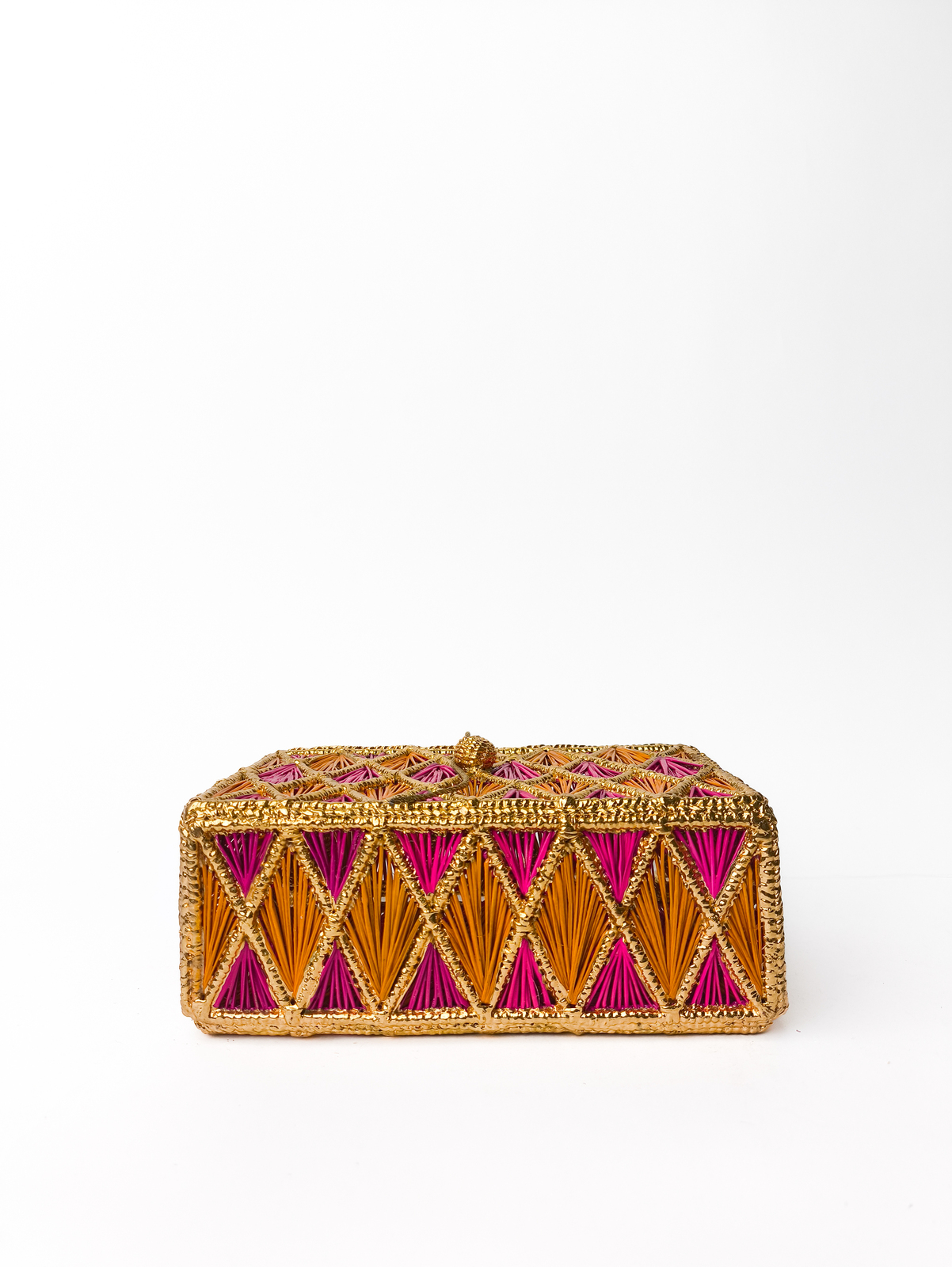 Orange and pink bag with gold details