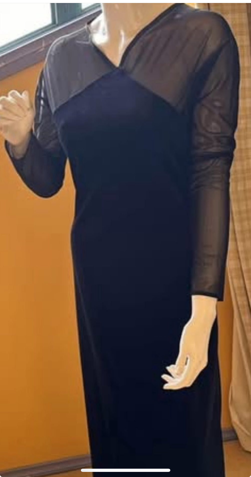  navy long velvet dress size 12