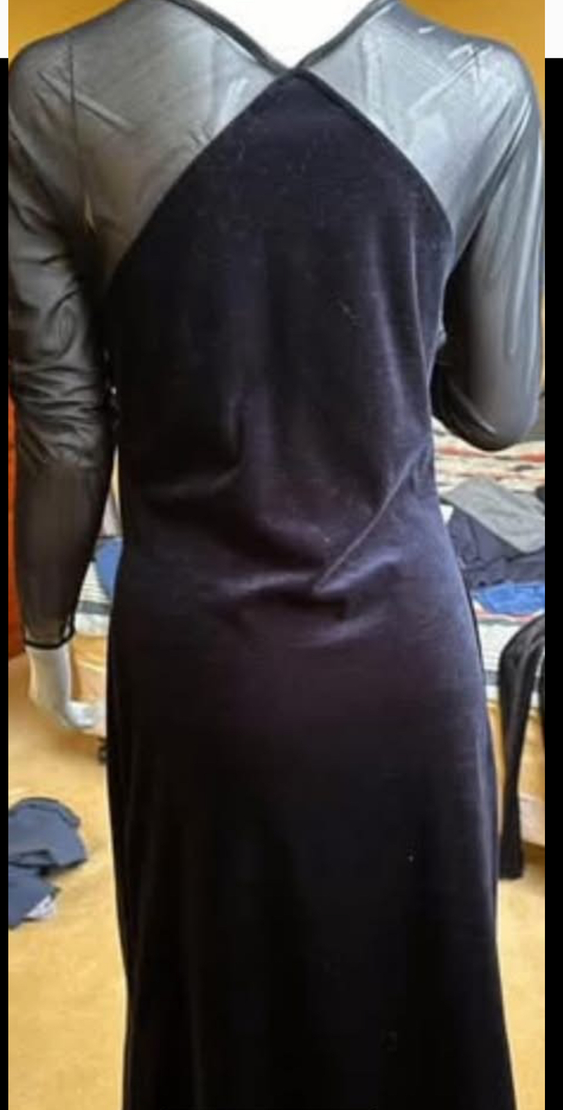  navy long velvet dress size 12