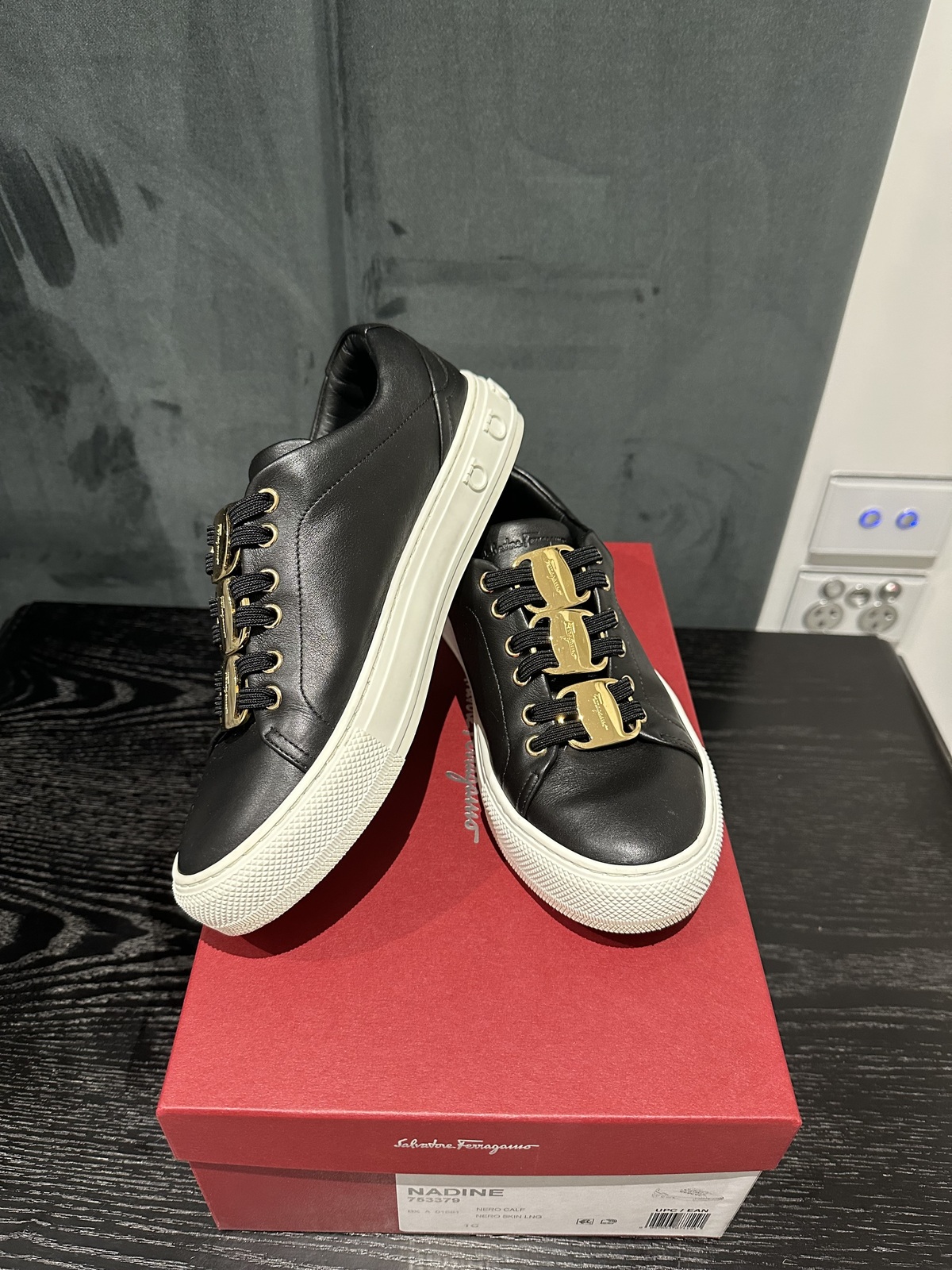Nadine lace-up leather trainers