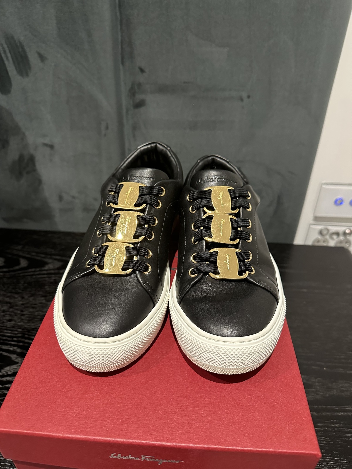 Nadine lace-up leather trainers
