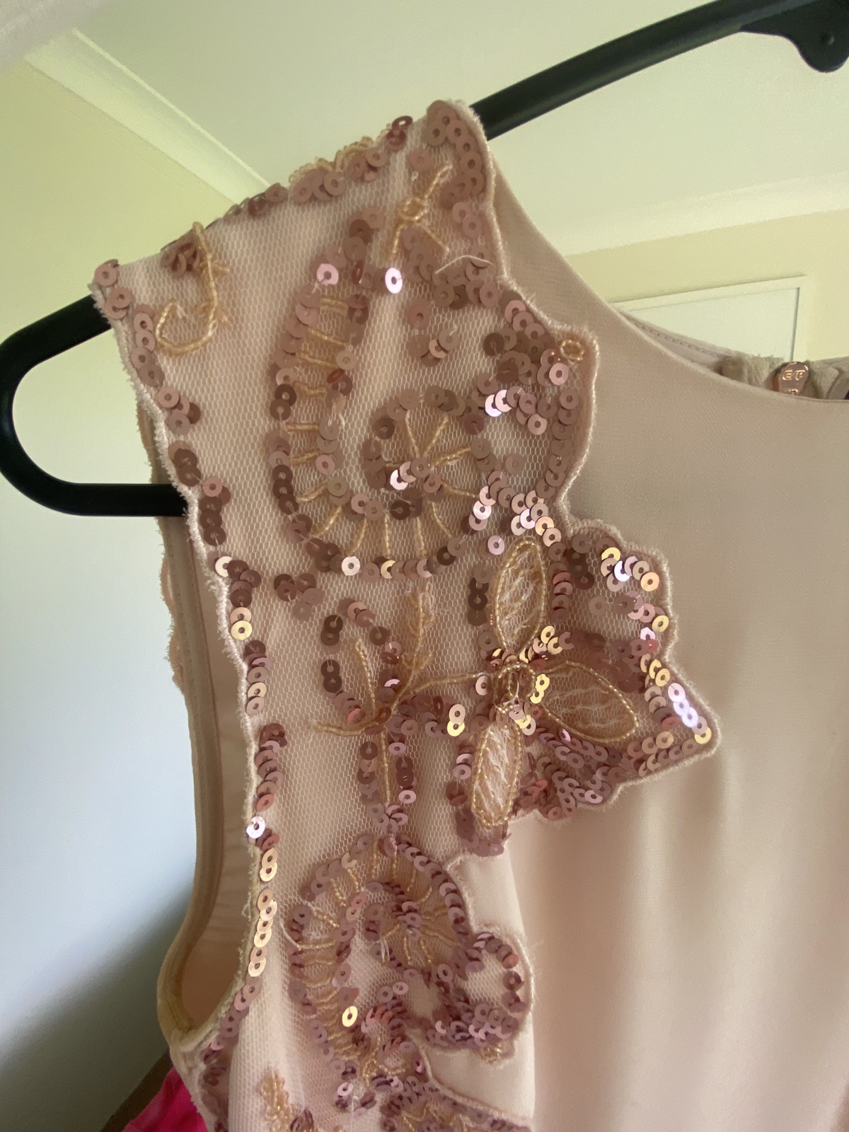 Ballet Pink mini dress with sequins details 