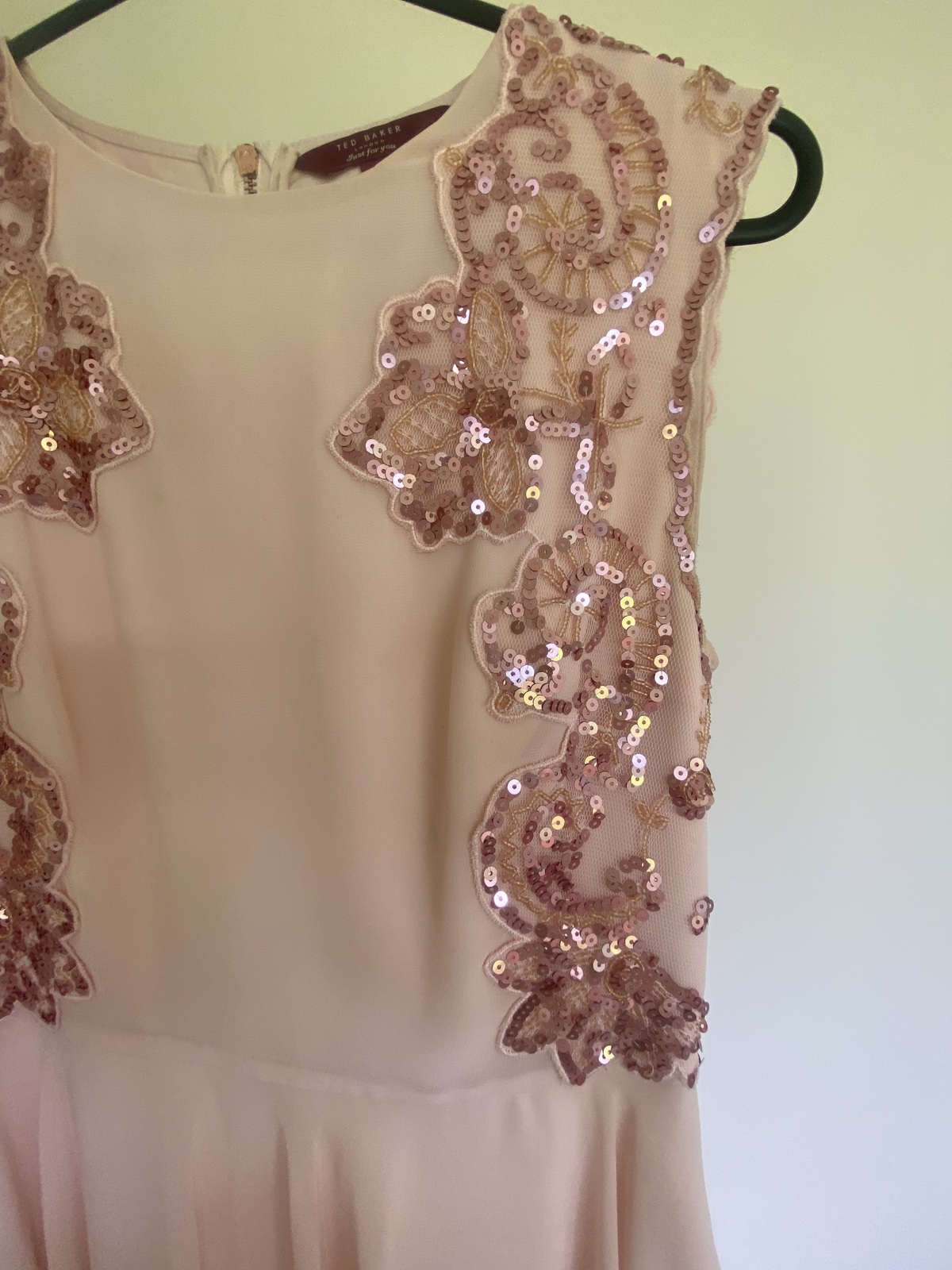 Ballet Pink mini dress with sequins details 