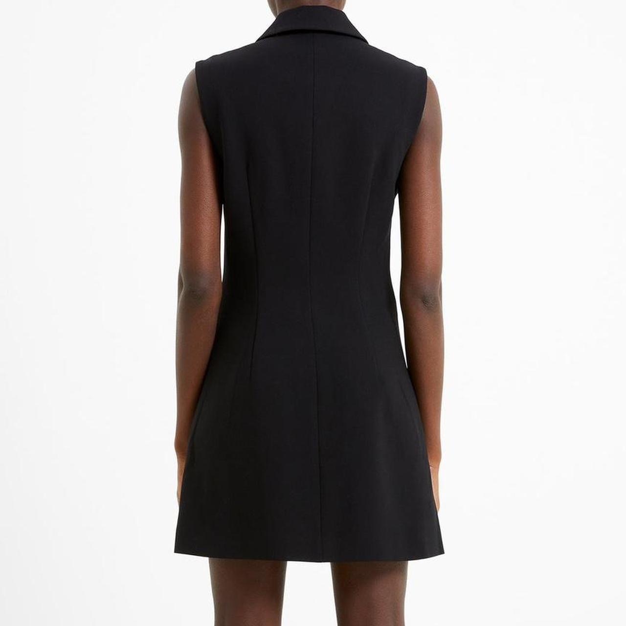 size S black sleeveless tuxedo mini dress with gold buttons