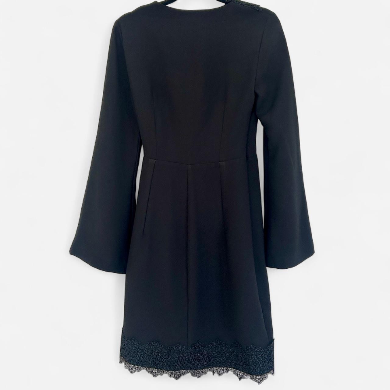 size XS black lace trim mini suit dress. 