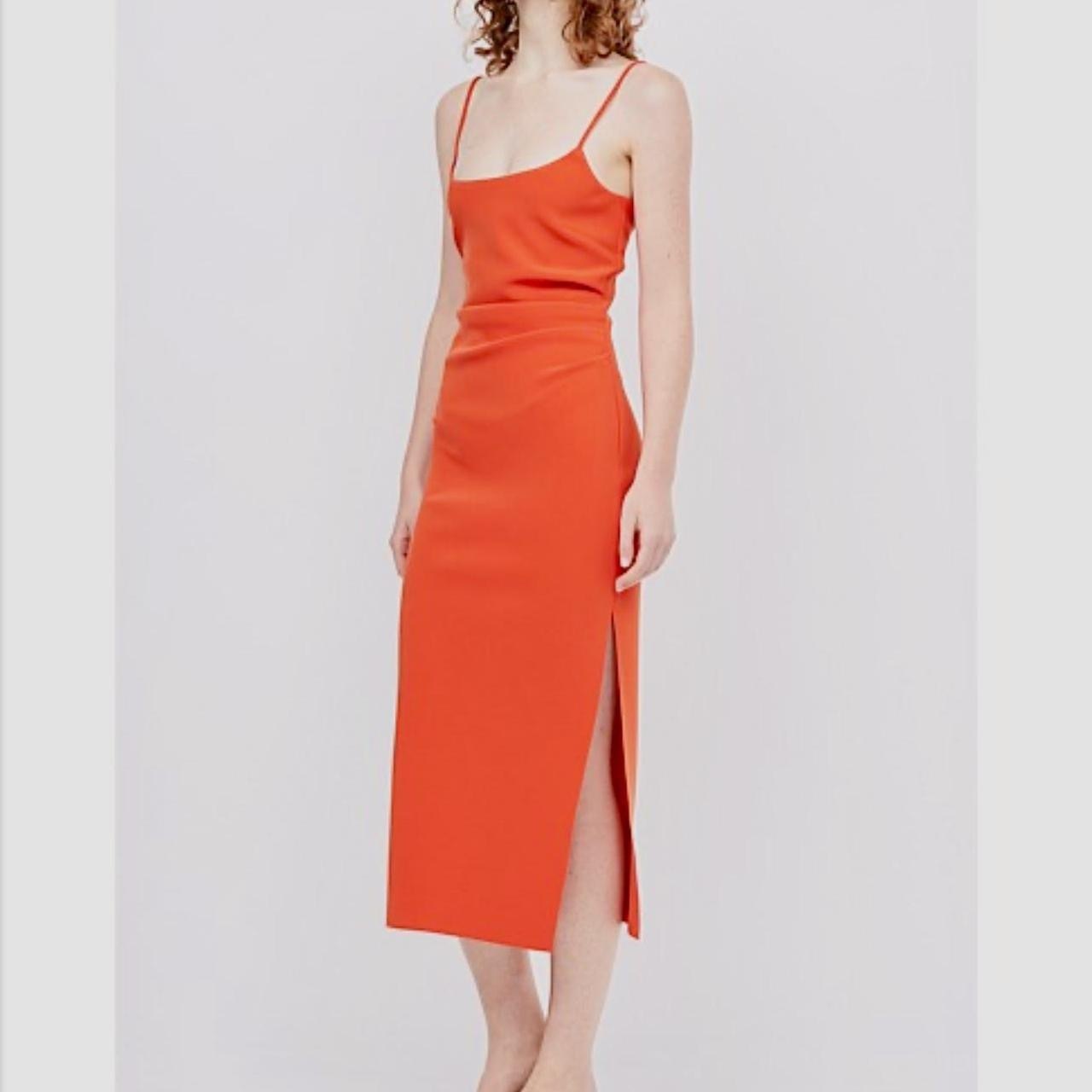 Size 8 Jessi  midi dress with side slit.