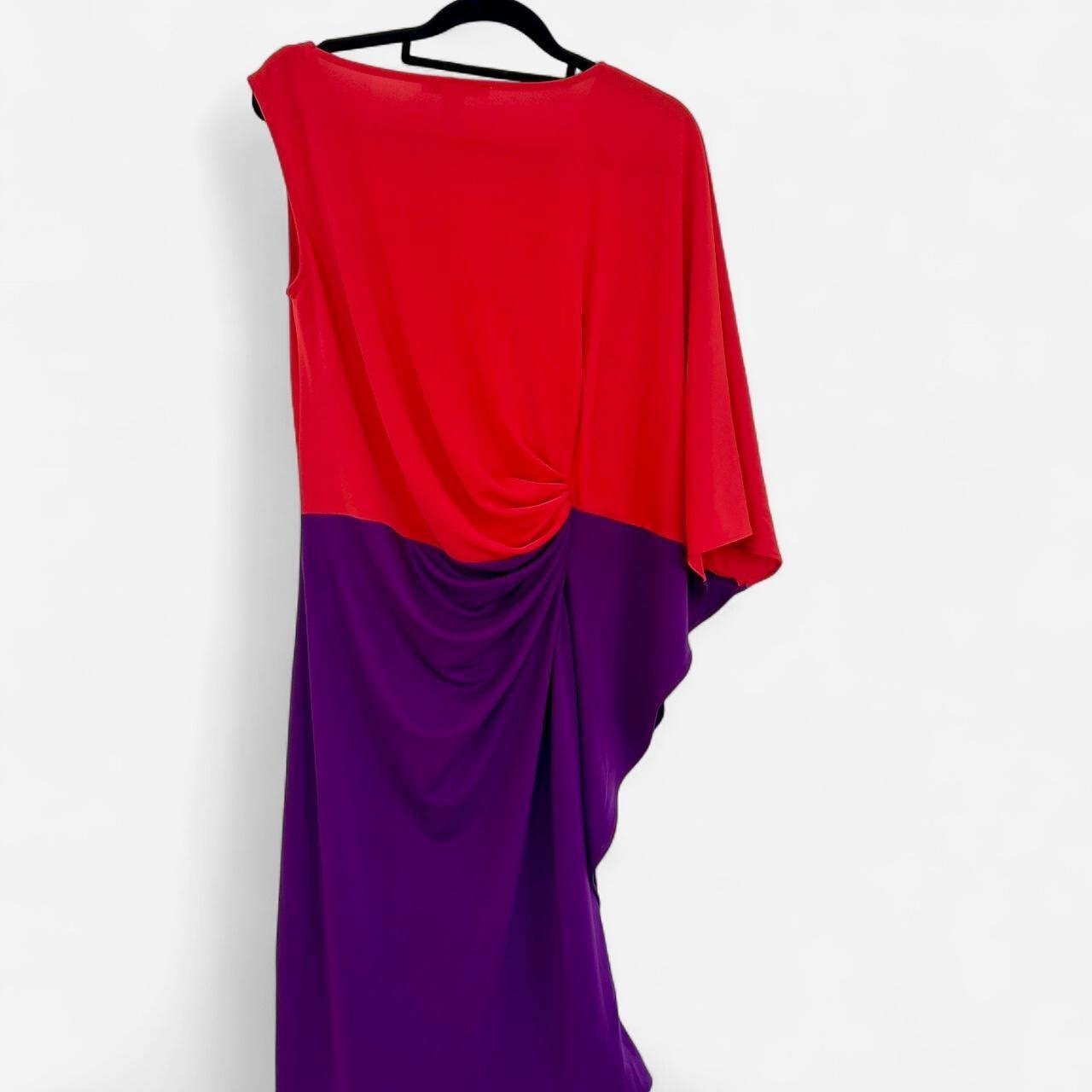 Size XS Red and purple colour block  batwing dress 