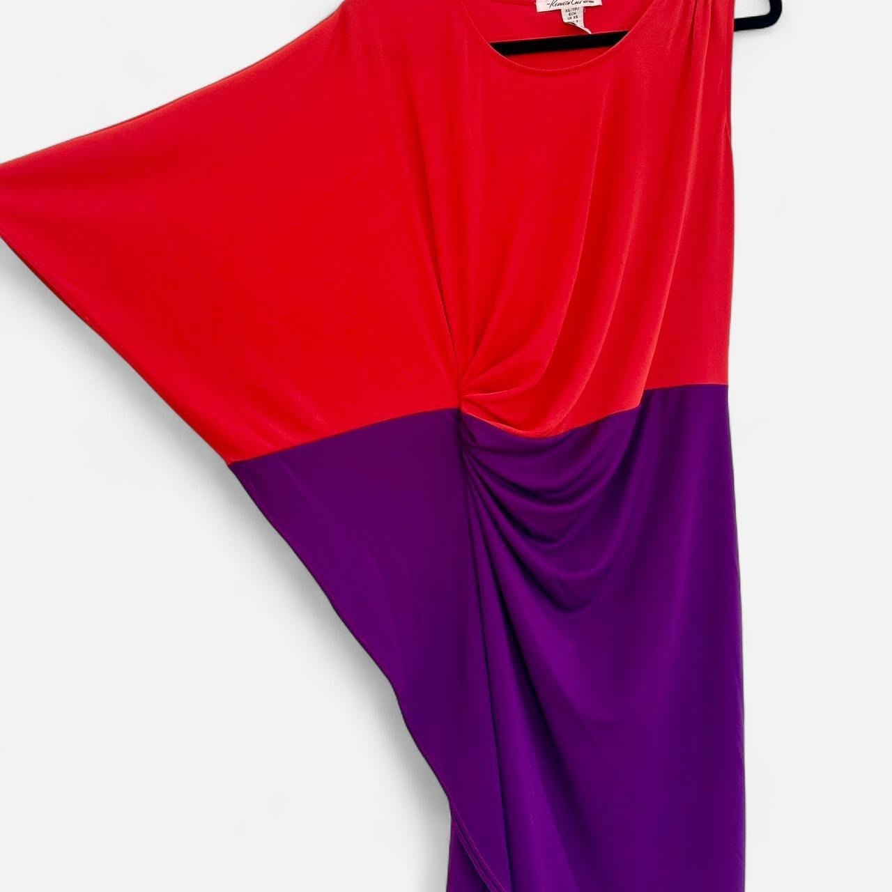 Size XS Red and purple colour block  batwing dress 