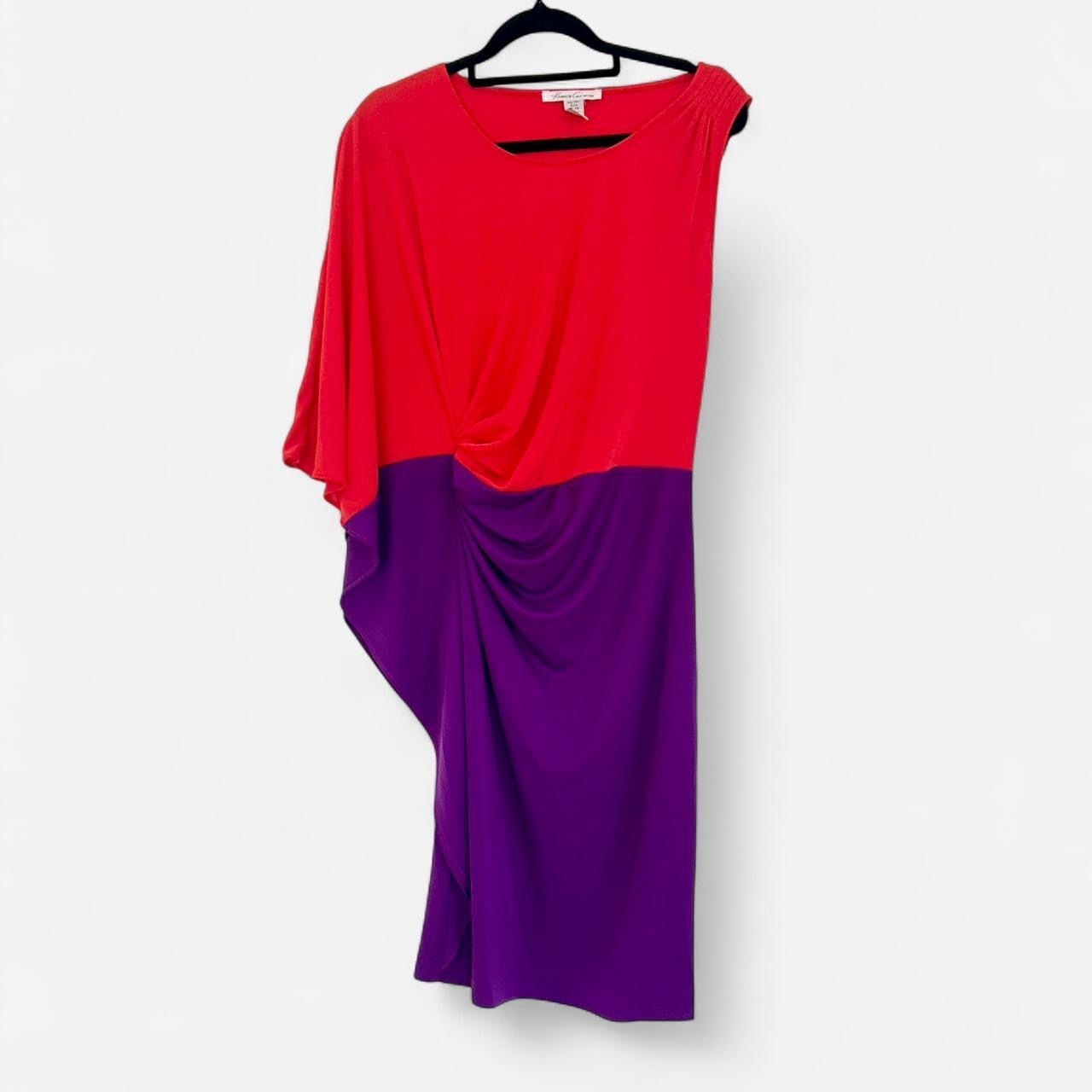 Size XS Red and purple colour block  batwing dress 