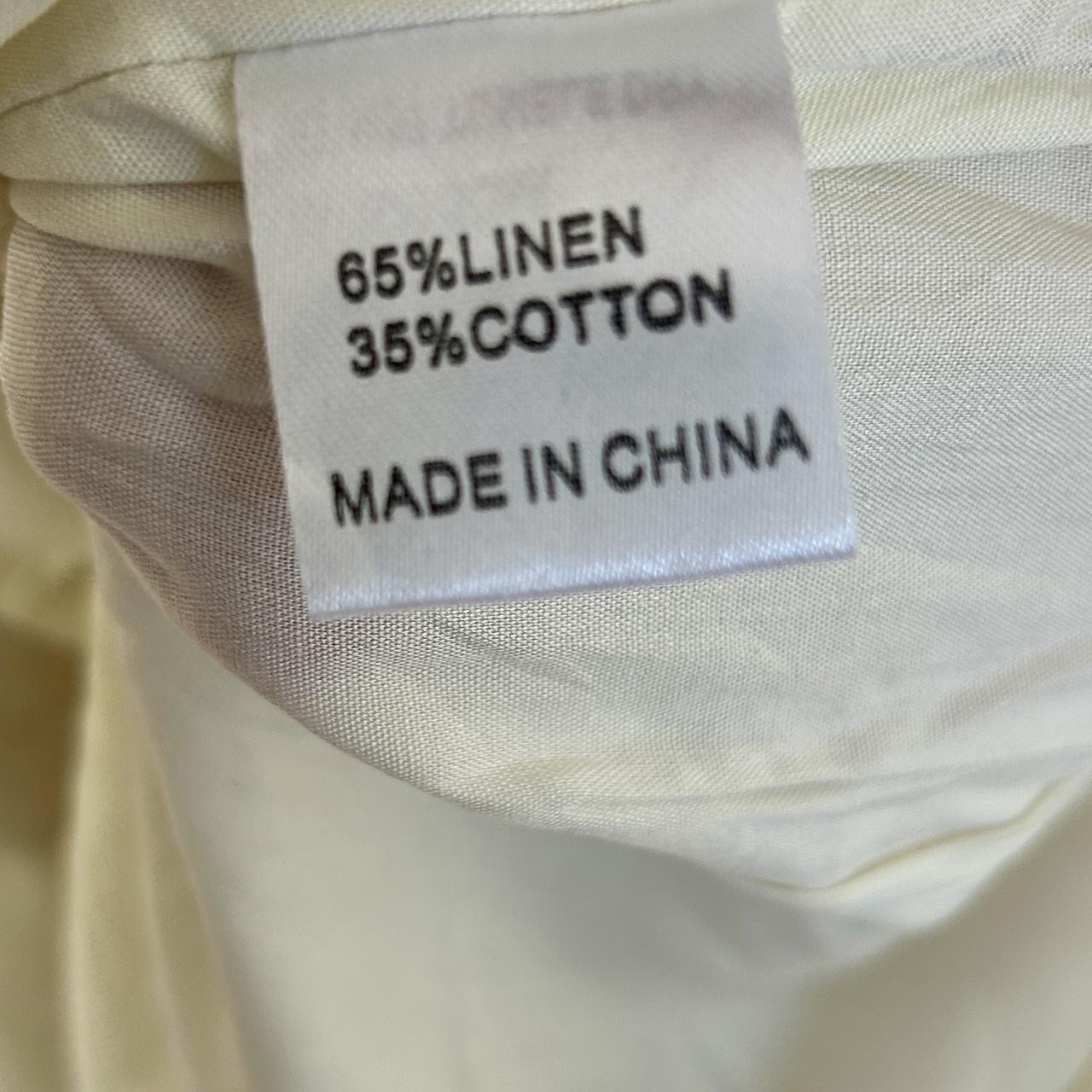 Size 8 Cream linen maxi dress with puffy sleeves