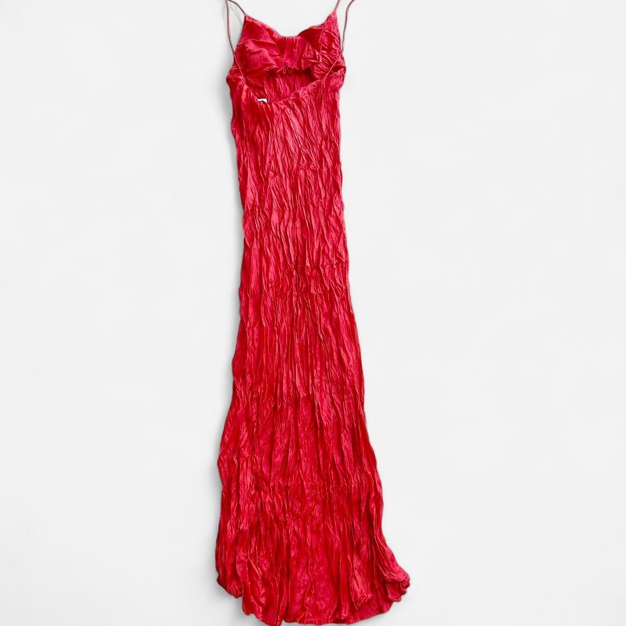 Size L (AU 12) Red Silk maxi slip dress with spaghetti straps. 
