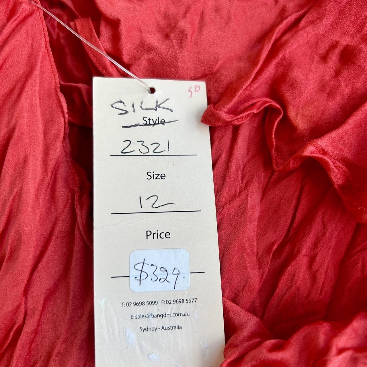 Size L (AU 12) Red Silk maxi slip dress with spaghetti straps. 