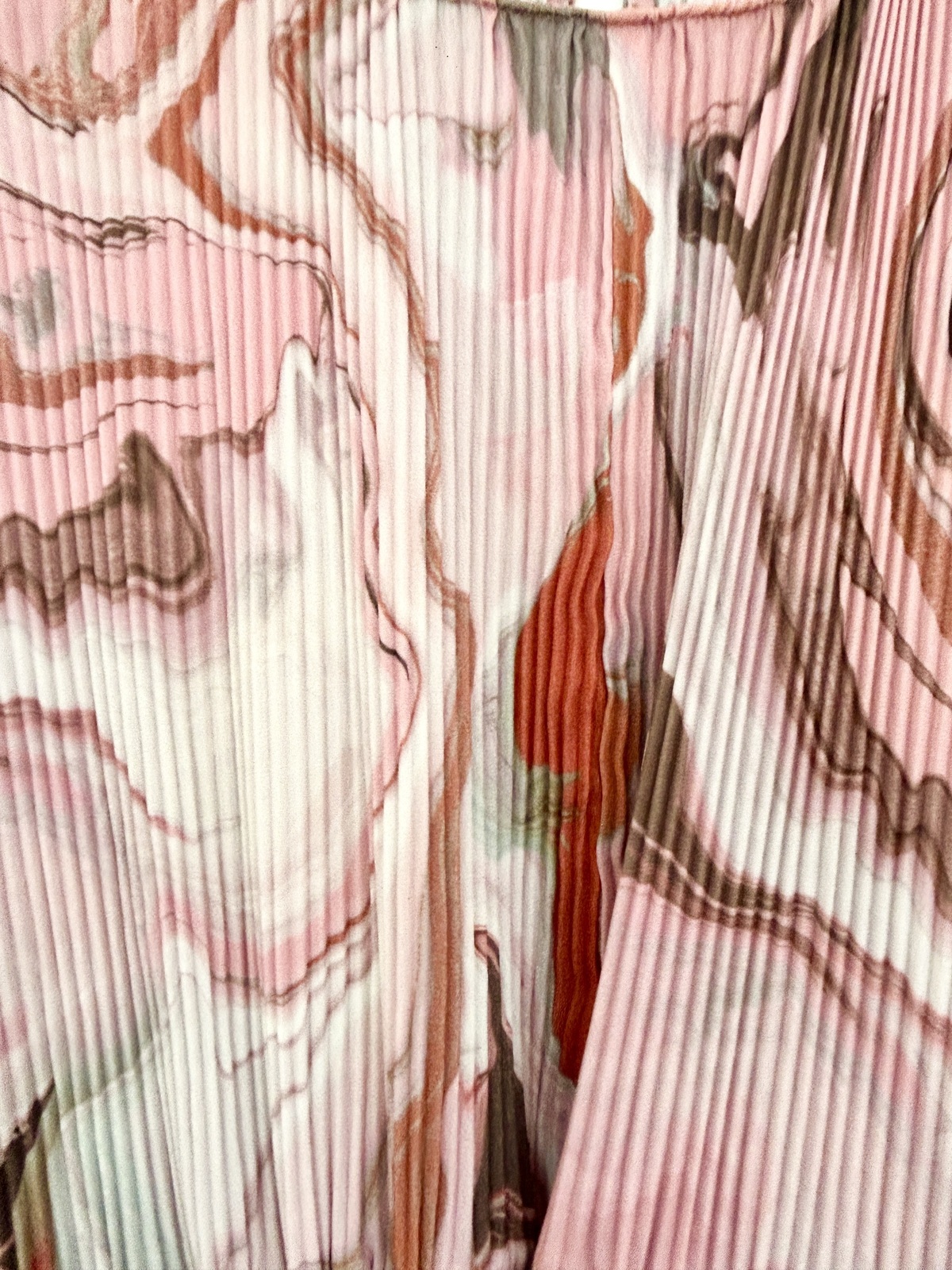 size 14 Journey Again pink marble plisse midi dress 