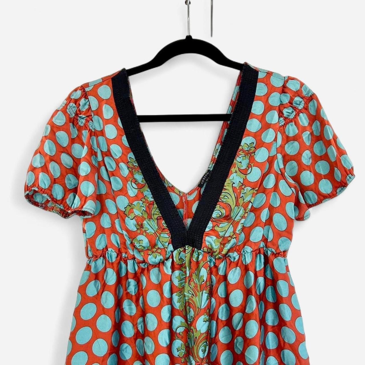 Size L 100% silk polka dot patterned dress. 