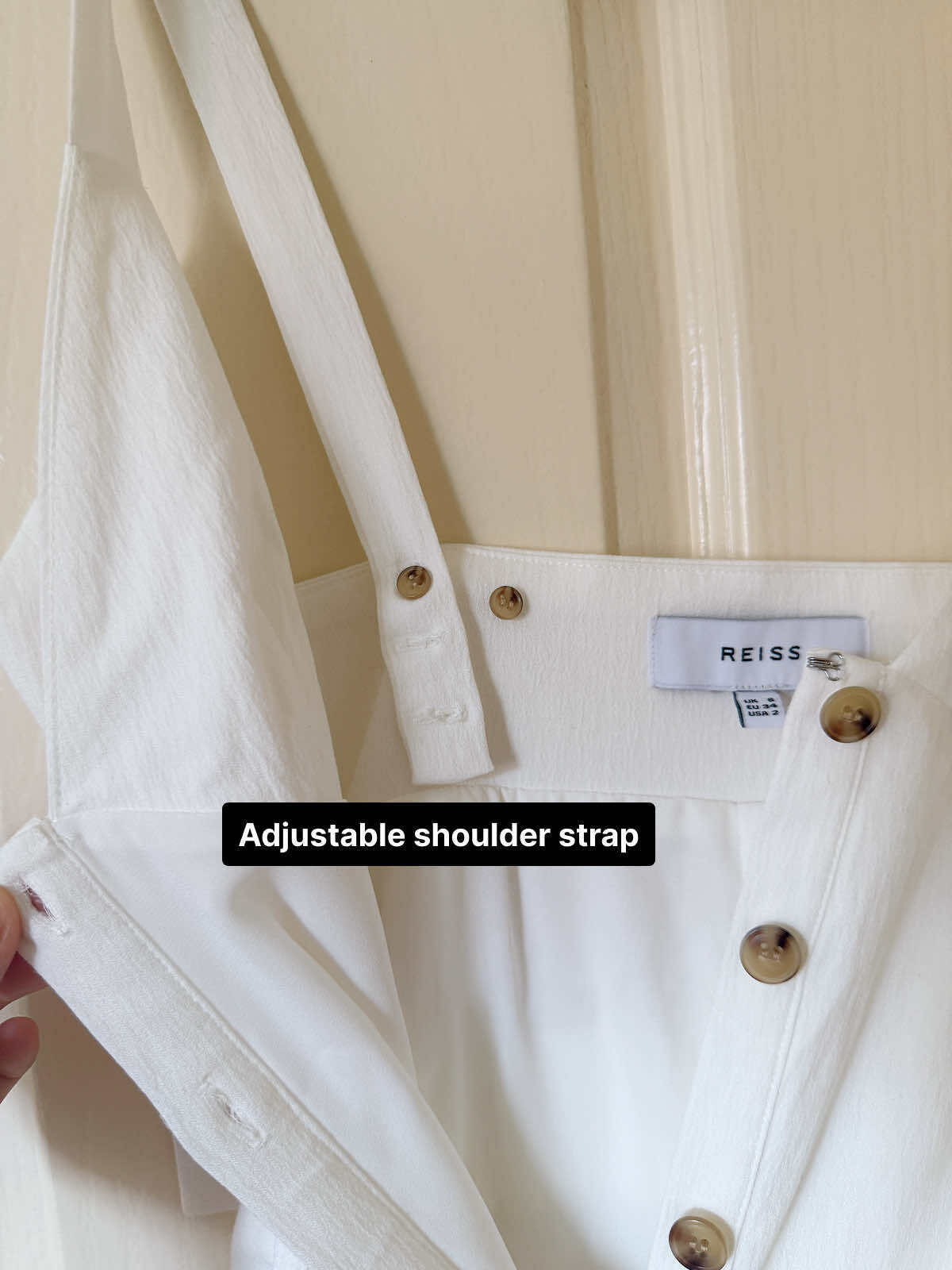 Button Midi Summer White Dress - UK6, EU34, US2