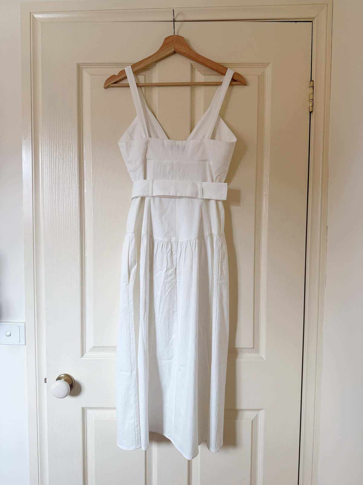 Button Midi Summer White Dress - UK6, EU34, US2