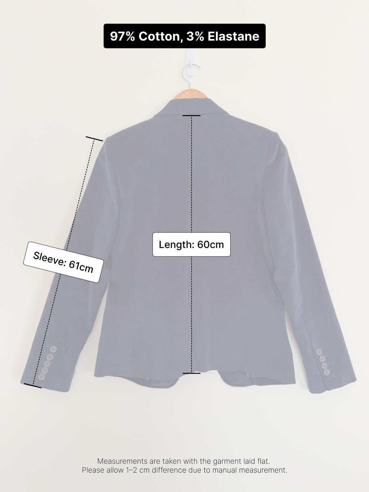 Dark Navy Corduroy Winter Blazer - Small