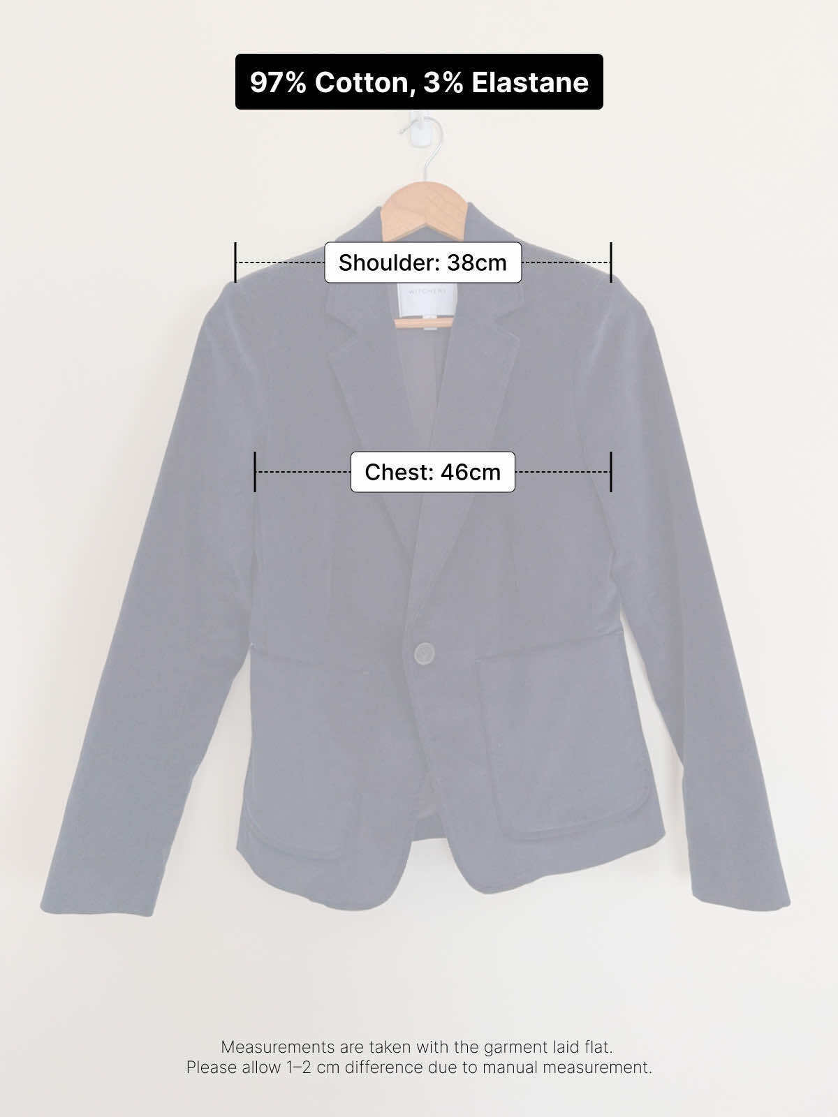 Dark Navy Corduroy Winter Blazer - Small
