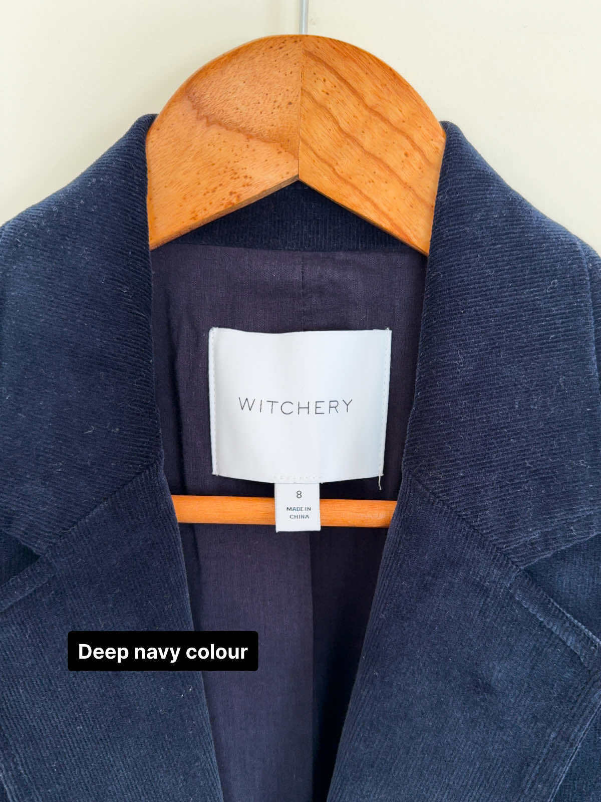 Dark Navy Corduroy Winter Blazer - Small
