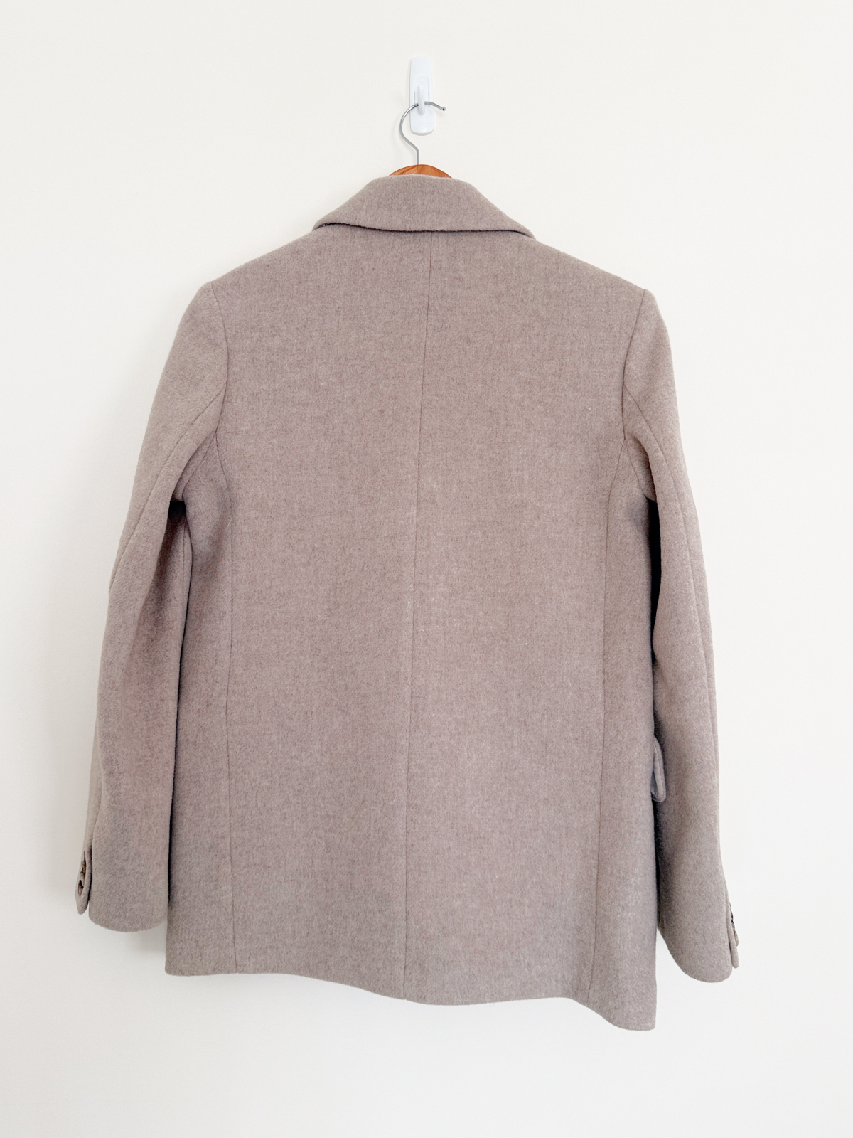  Wool Oversized Blazer - Small, Beige