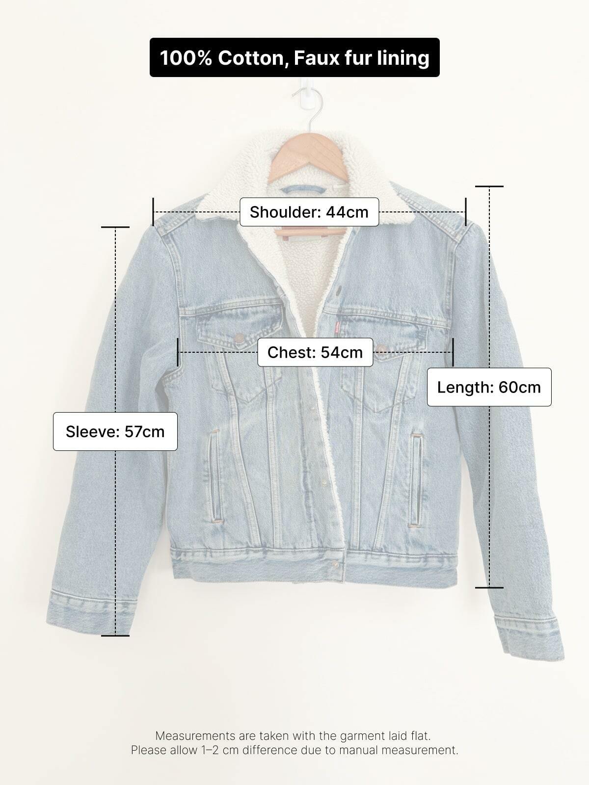  Original Sherpa Fleeced Trucker Jacket - Medium Wash Small