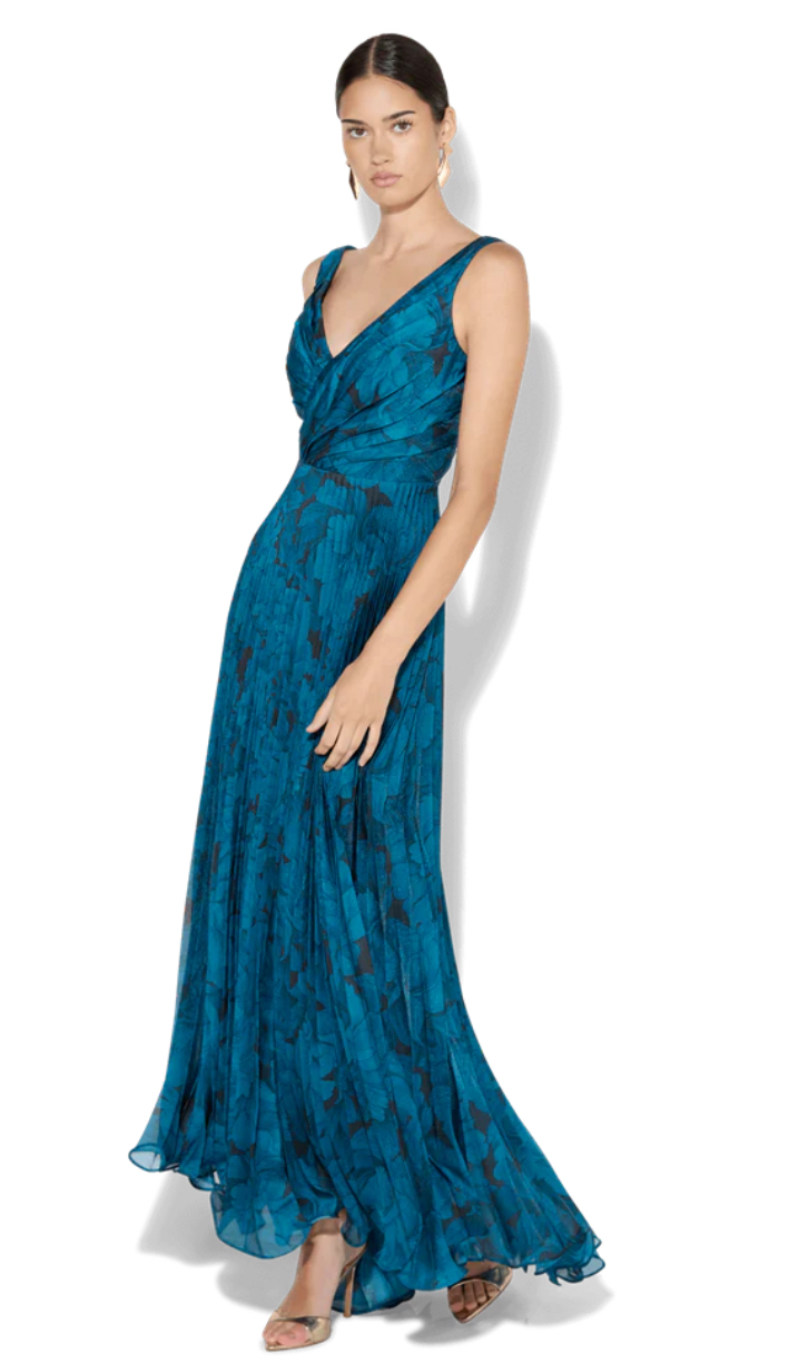 Eden Petrol Floral Printed Dress