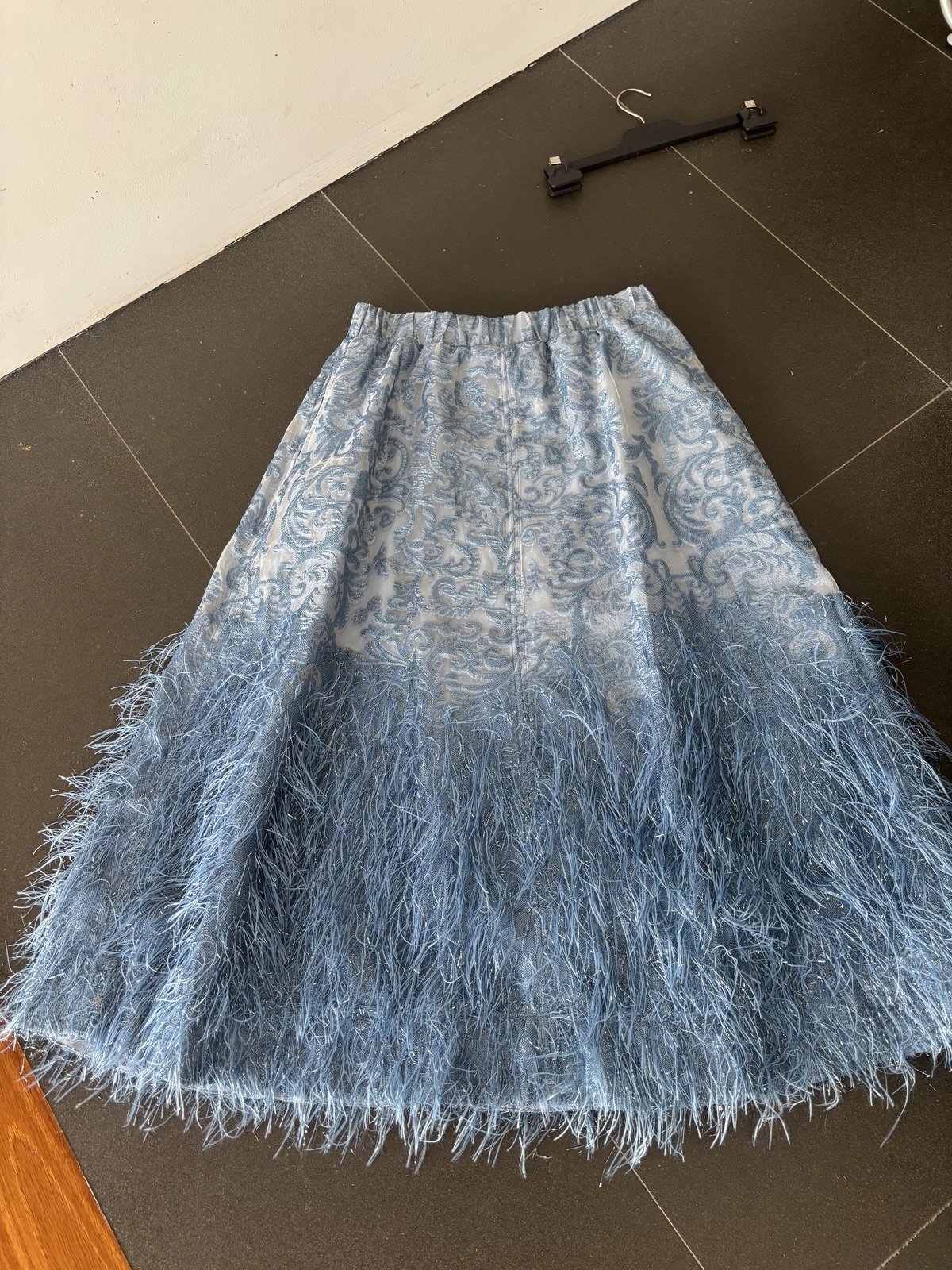 Brocade Feather Skirt - Medium 