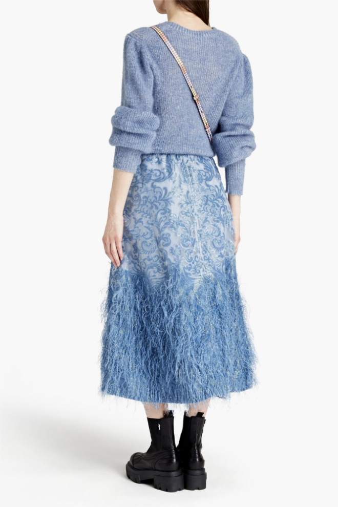 Brocade Feather Skirt - Medium 