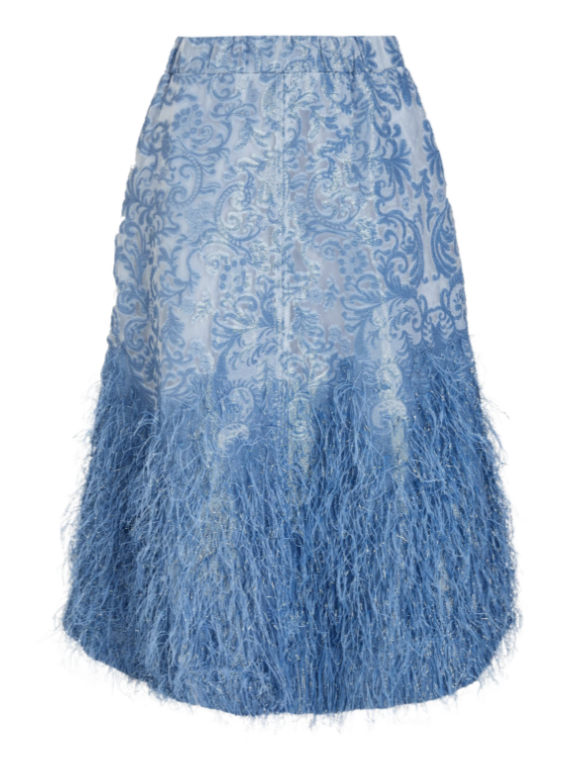 Brocade Feather Skirt - Medium 