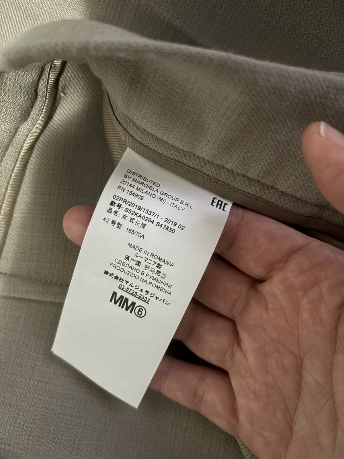 Cropped twill straight-leg pants - colour:Stone