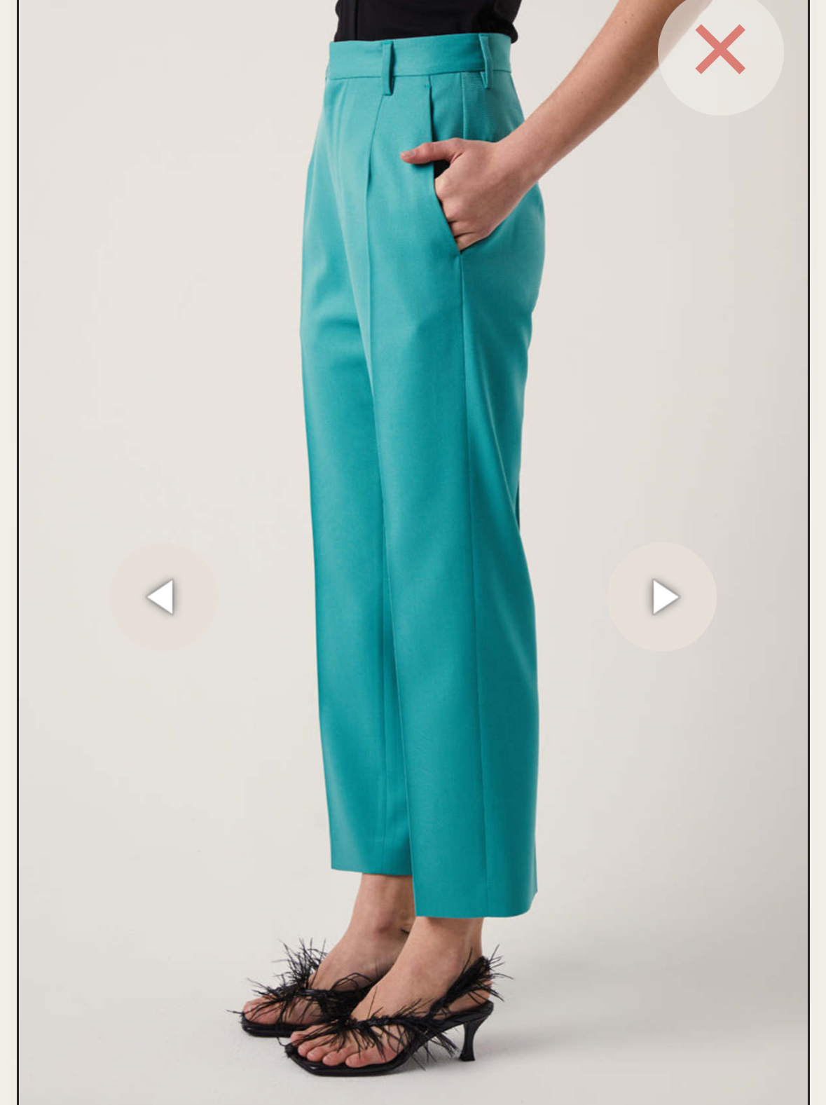 Cropped twill straight-leg pants - colour:Stone