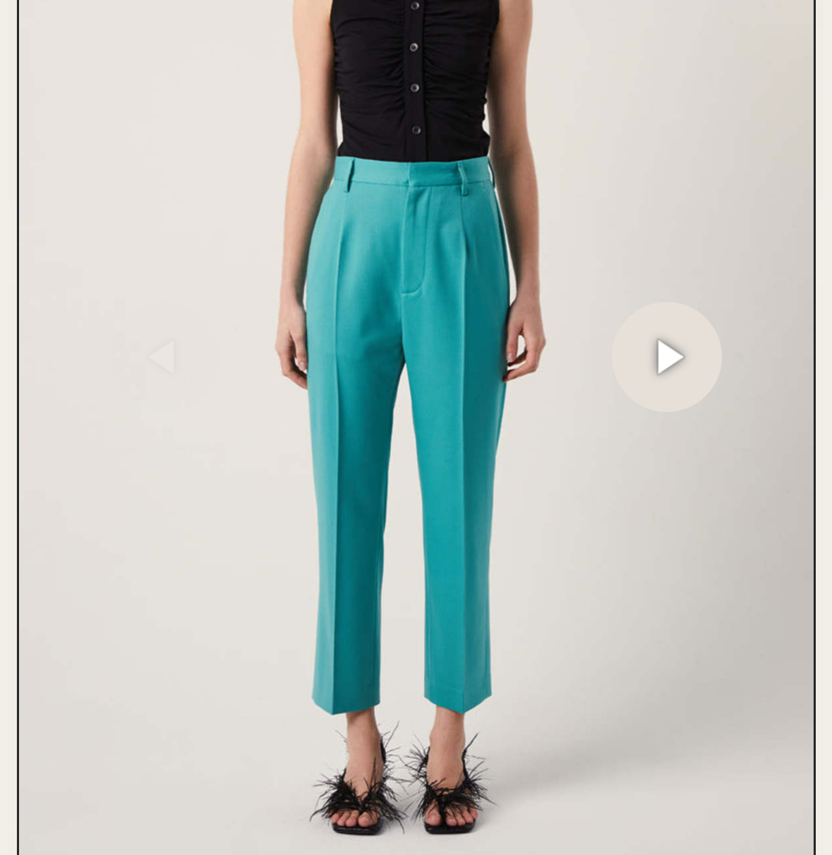 Cropped twill straight-leg pants - colour:Stone