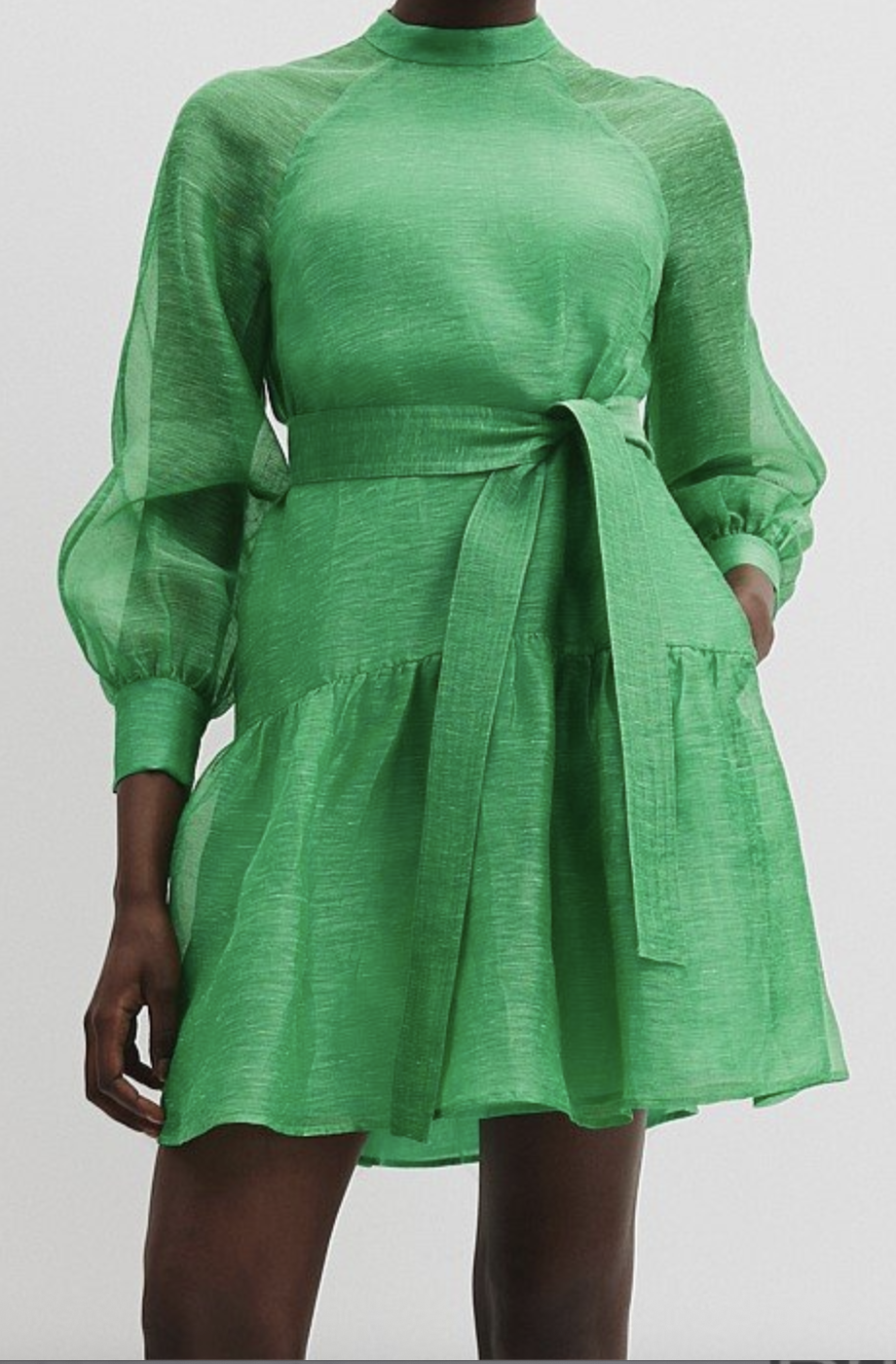 Mini Dress Linen Silk-organza blend