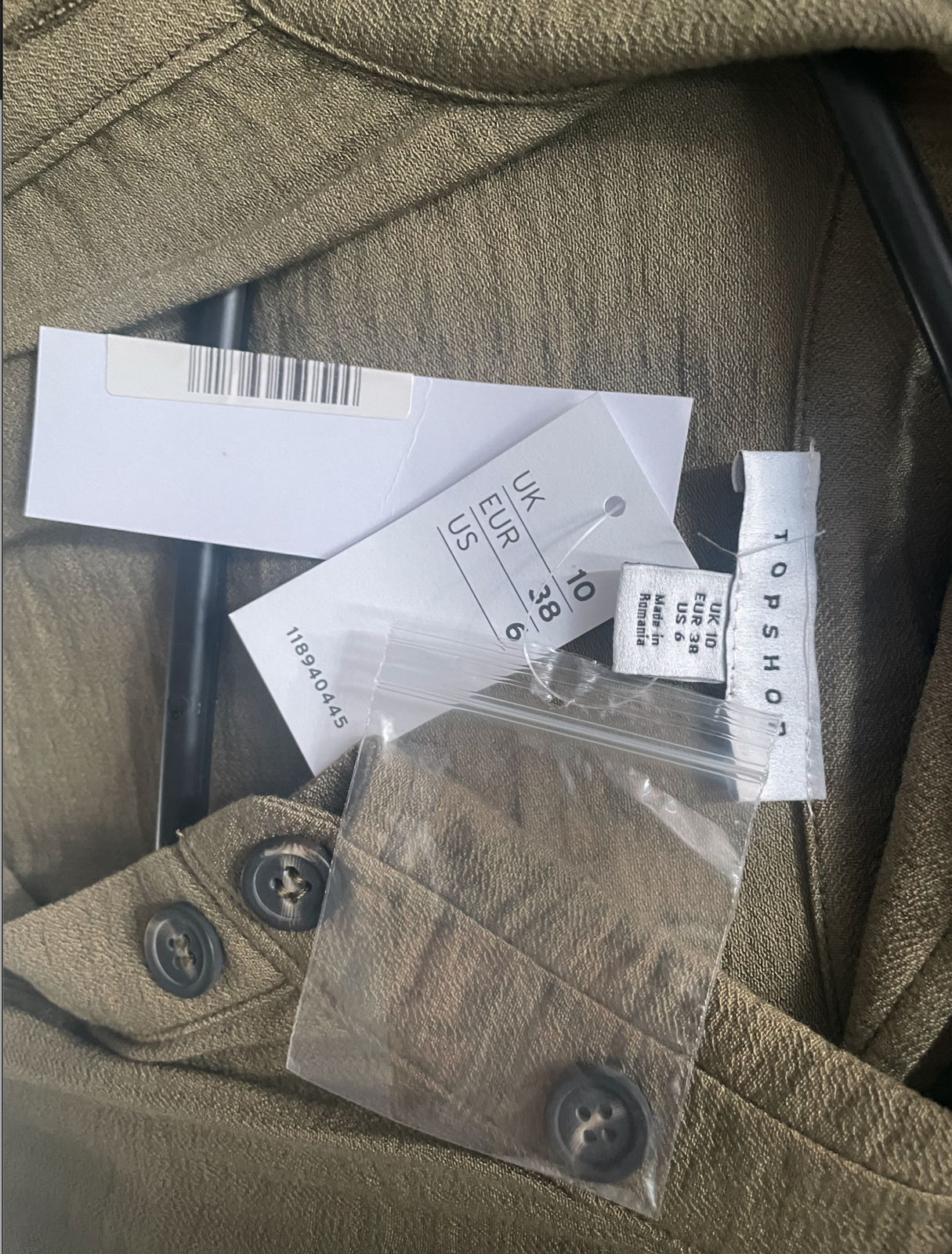 Utility Jumpsuit Khaki Green UK 10