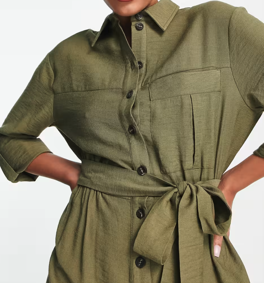 Utility Jumpsuit Khaki Green UK 10