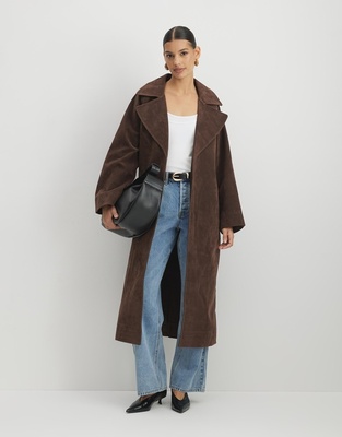 AERE Suede Look Oversized Coat - AirRobe