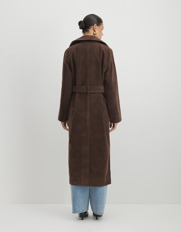 Suede Look Oversized Coat