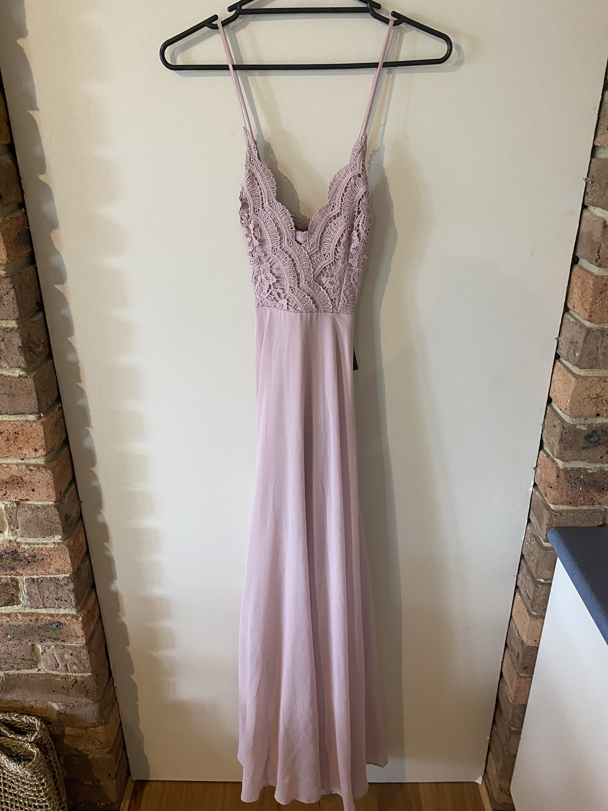 Madalyn Dusty Lavender Lace Maxi Dress