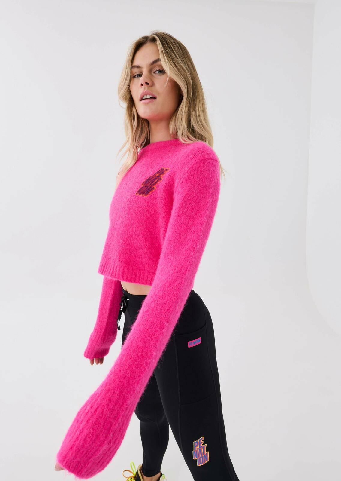 DONDI KNIT SWEAT IN PINK GLO