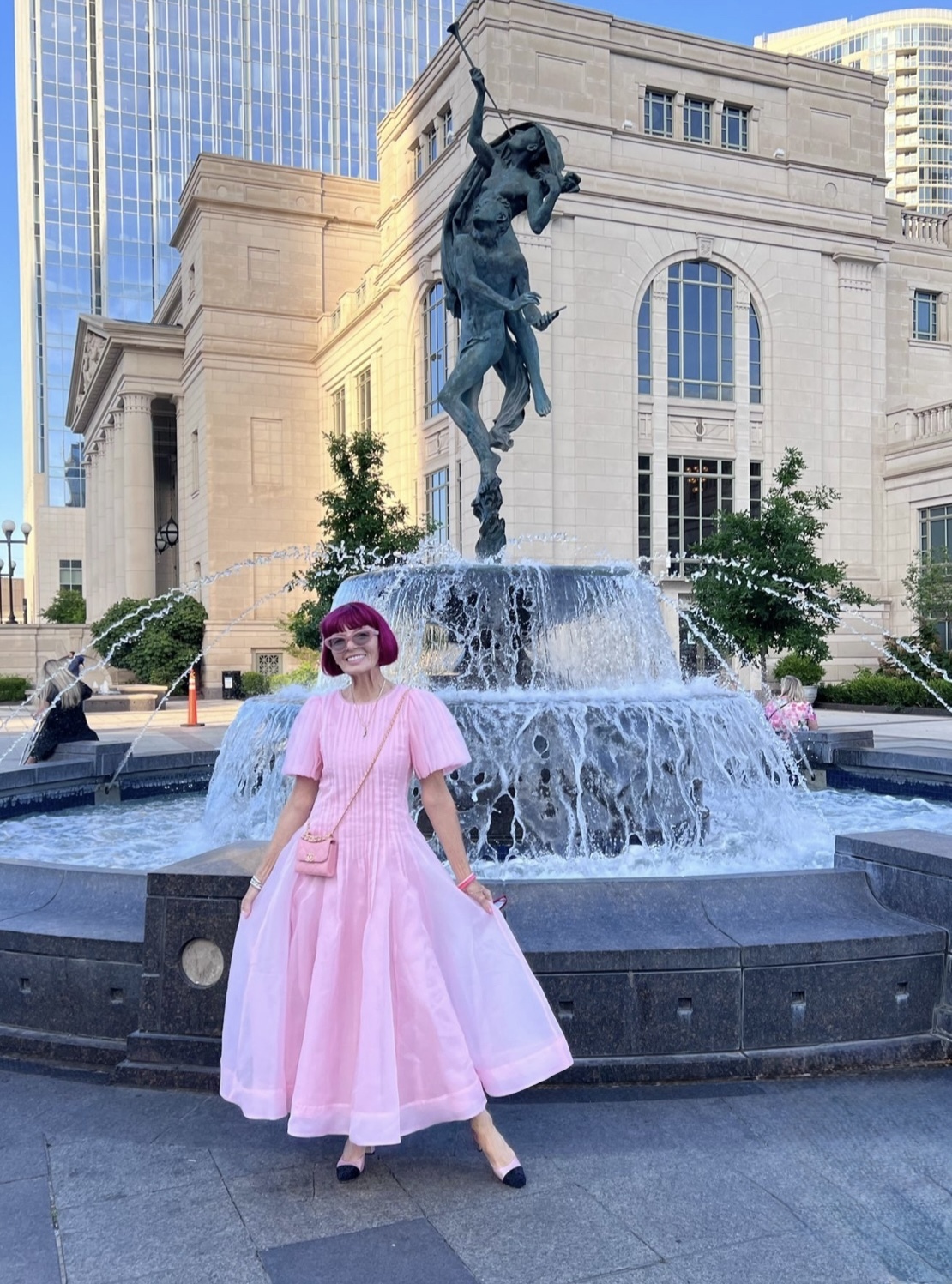 Nova Pleated Midi Dress - Chalk Pink