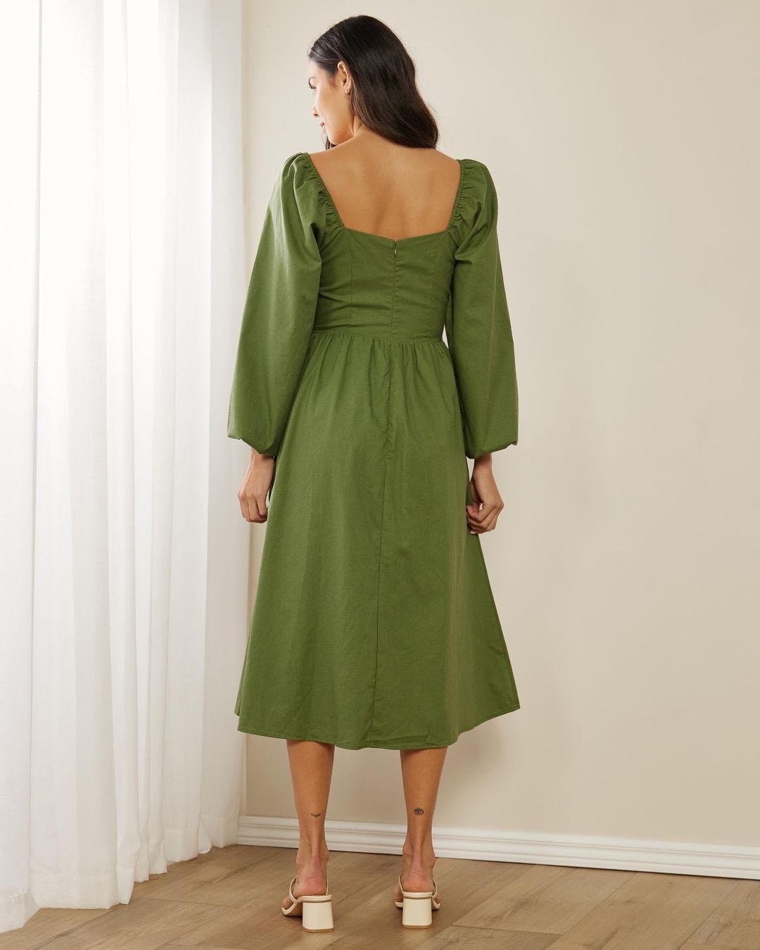 Rosalie Linen Blend Midi Dress