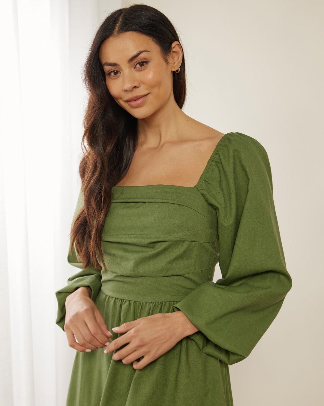 Rosalie Linen Blend Midi Dress