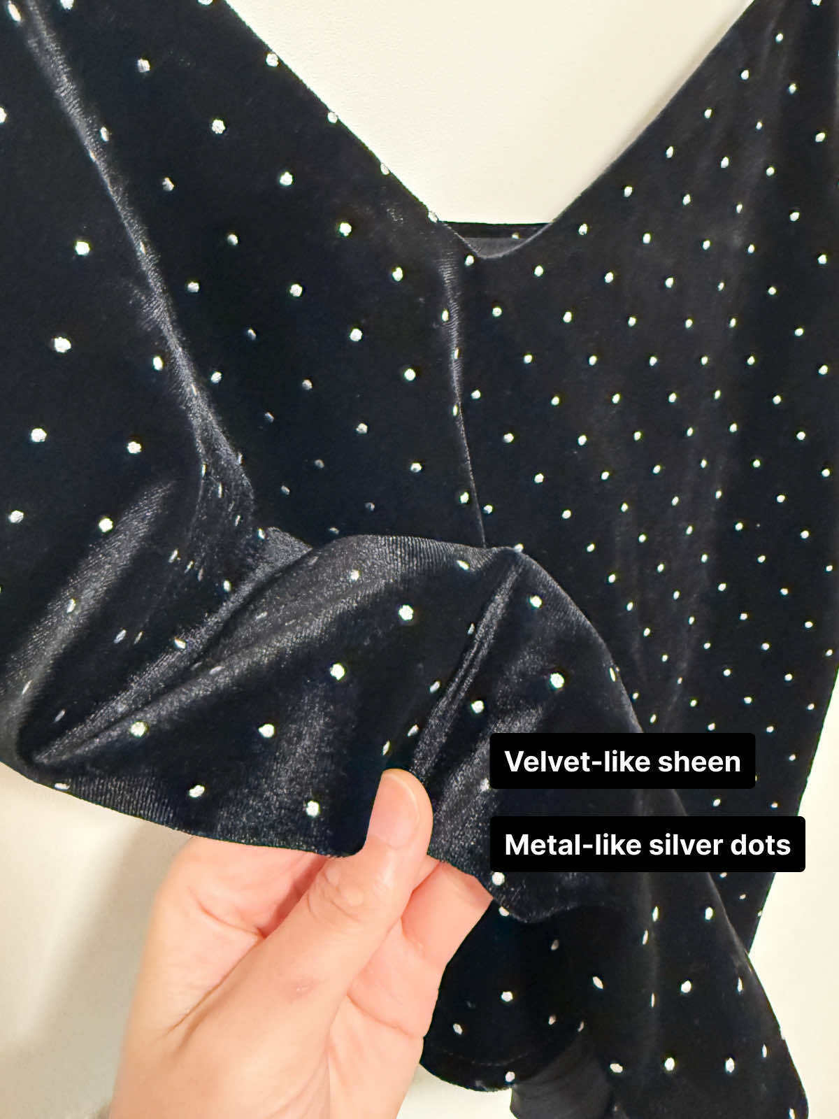 Velour Velvet Camisole Top with Silver Sequins