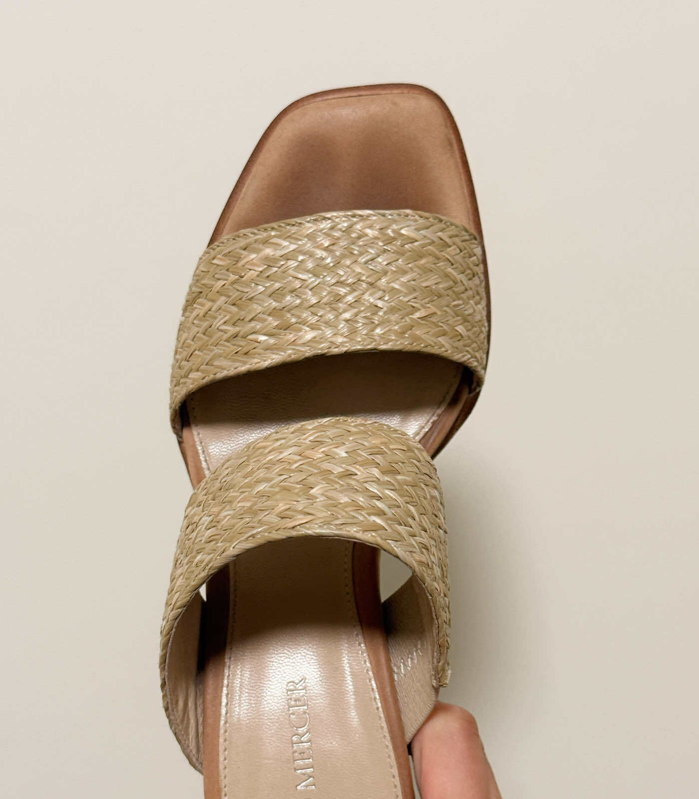 Surrey Raffia Strap Block Heel Sandals - EU36, 7.5cm, Beige.