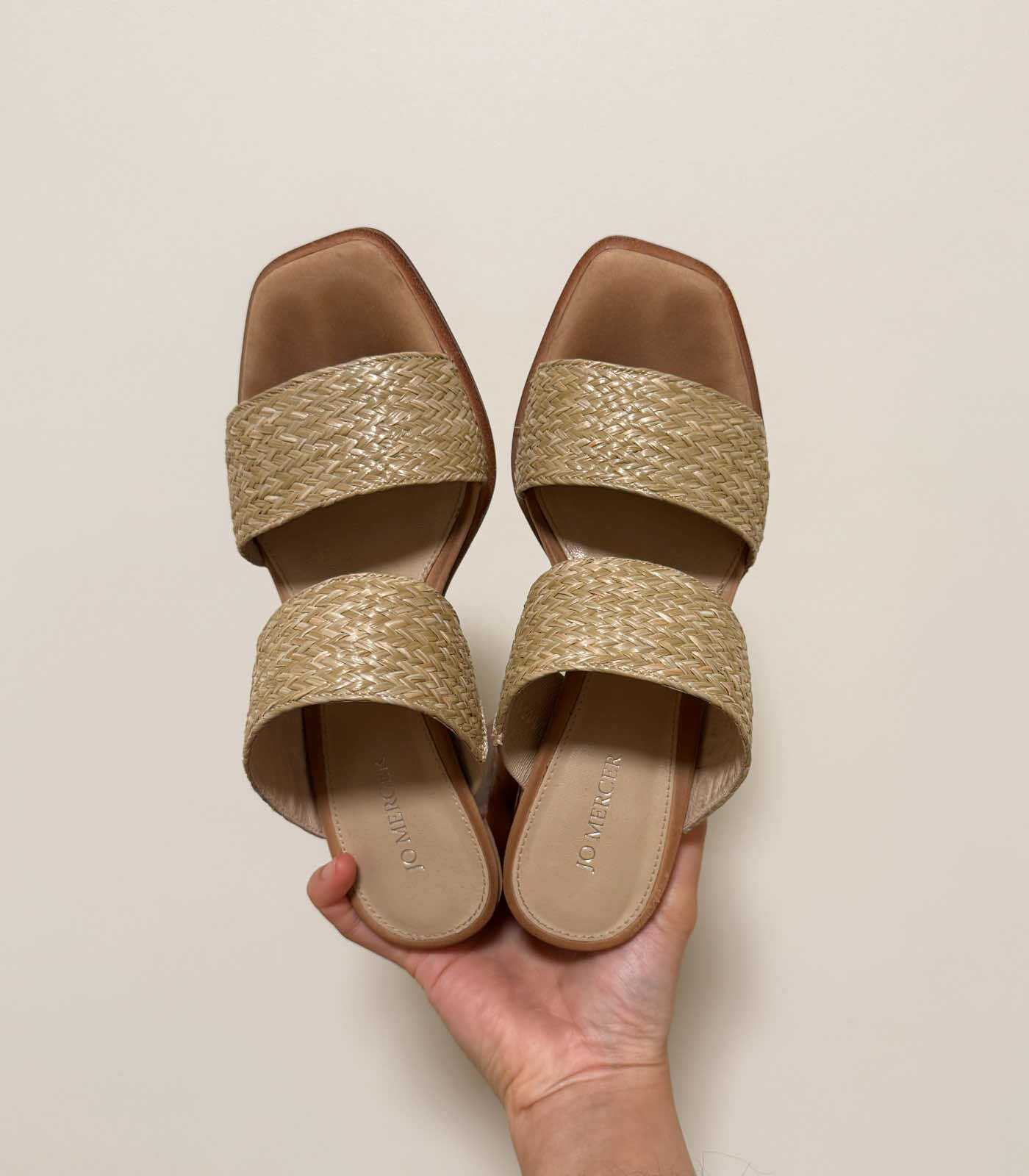 Surrey Raffia Strap Block Heel Sandals - EU36, 7.5cm, Beige.