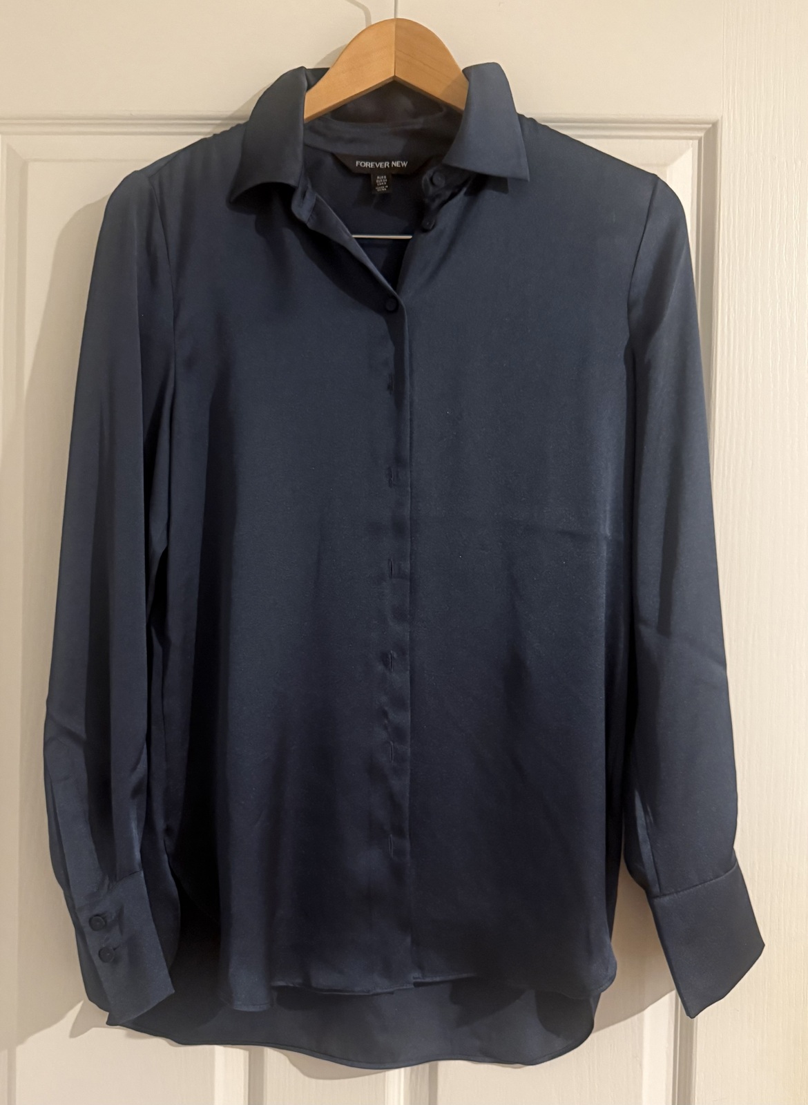 Long Sleeve Blouse - Navy (Blue)
