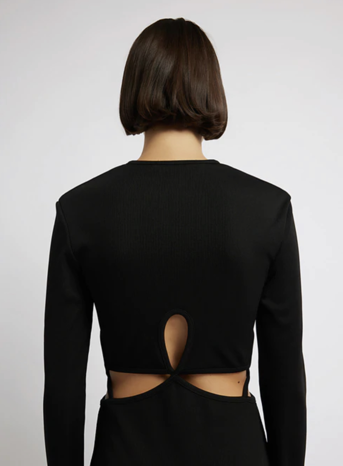  Looped Cutaway Long Sleeve Rib Dress Size 10
